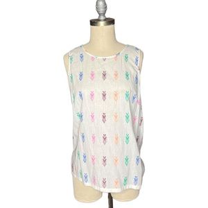 J. Crew Colorful Embroidered Tank Top size 6